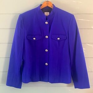 100% Wool Clifford & Willis Royal Blue Fancy Silver Buttons  Short Jacke…